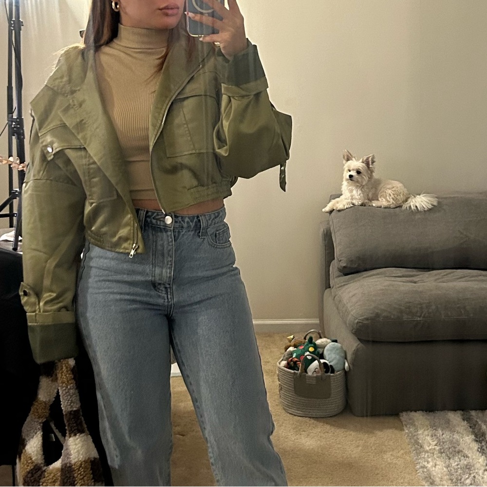 Green bomber jacket